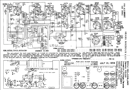 Silvertone 6439 Ch= 101.583; Sears, Roebuck & Co. (ID = 661834) Radio