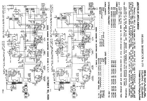 Silvertone 6447 Ch= 101.590, -1 to -5; Sears, Roebuck & Co. (ID = 677615) Radio