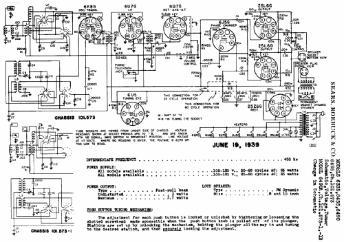 Silvertone 6495 Ch= 101.573; Sears, Roebuck & Co. (ID = 657004) Radio