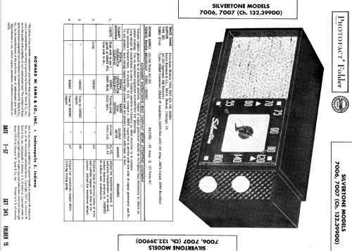 Silvertone 7006 Ch= 132.39900; Sears, Roebuck & Co. (ID = 535100) Radio