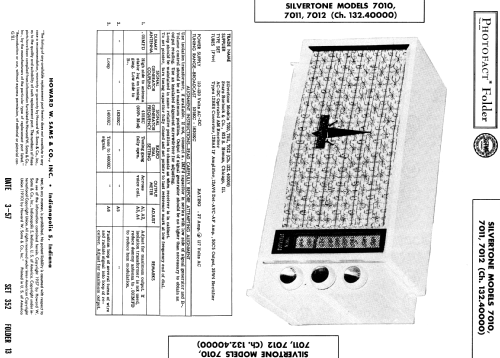 Silvertone 7011 Ch= 132.40000; Sears, Roebuck & Co. (ID = 1864044) Radio