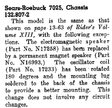 Silvertone 7025 Ch= 132.807, ,; Sears, Roebuck & Co. (ID = 684857) Radio