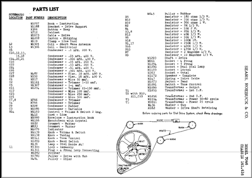 Silvertone Order= 57KM 7046 Ch= 141.416; Sears, Roebuck & Co. (ID = 361450) Radio