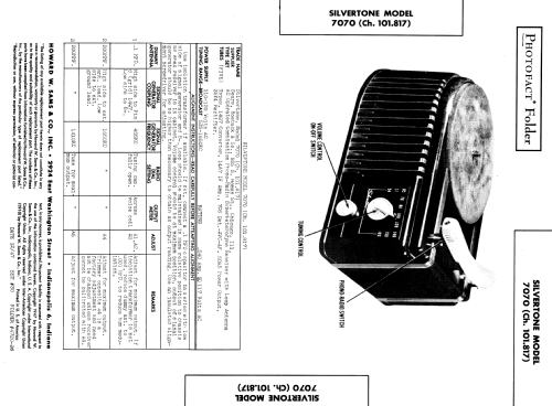 Silvertone 7070 Ch= 101.817; Sears, Roebuck & Co. (ID = 917437) Radio