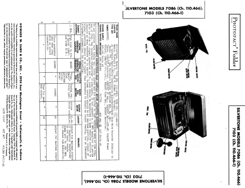 Silvertone 7086 Ch= 110.466; Sears, Roebuck & Co. (ID = 910800) Radio