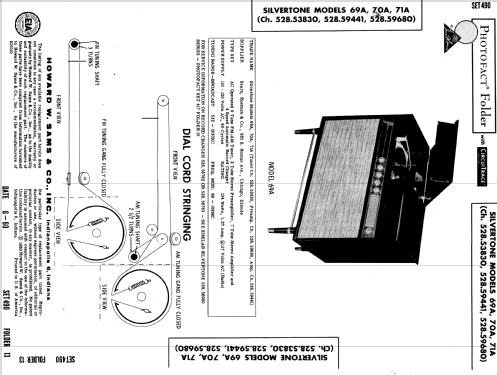 Silvertone 70A Ch= 528.53830 Ch= 528.59441; Sears, Roebuck & Co. (ID = 558915) Radio