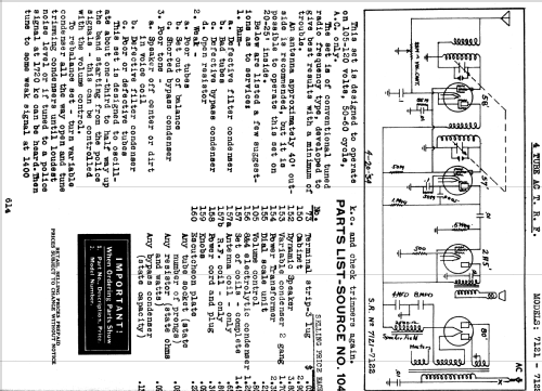 Silvertone 7122 ; Sears, Roebuck & Co. (ID = 1309961) Radio