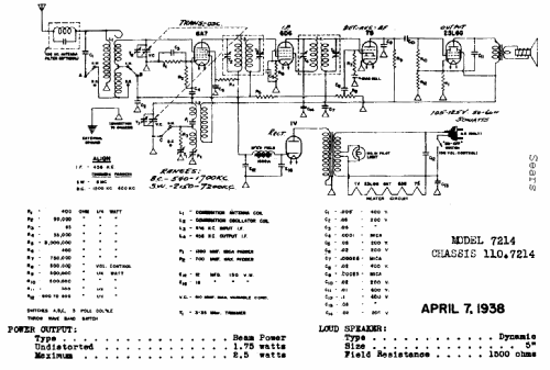 Silvertone 7214 Ch= 110.7214; Sears, Roebuck & Co. (ID = 649256) Radio