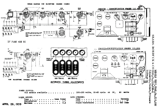Silvertone 7243 Ch= 110.258; Sears, Roebuck & Co. (ID = 685741) Radio