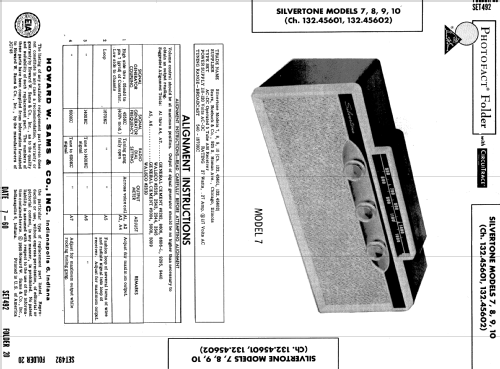 Silvertone 7 Ch= 132.45601 Order=57K 7; Sears, Roebuck & Co. (ID = 592941) Radio