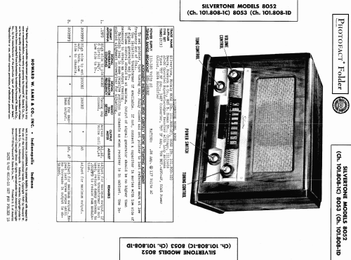Silvertone 8052 Ch= 101.808-1C; Sears, Roebuck & Co. (ID = 458758) Radio
