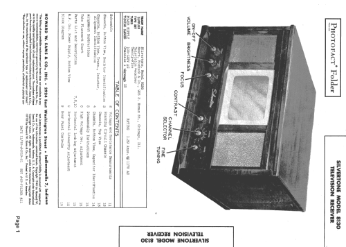 Silvertone 8130; Sears, Roebuck & Co. (ID = 1424653) Televisore