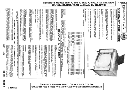 Silvertone 8190A Ch= 528.52100; Sears, Roebuck & Co. (ID = 2553023) Fernseh-E