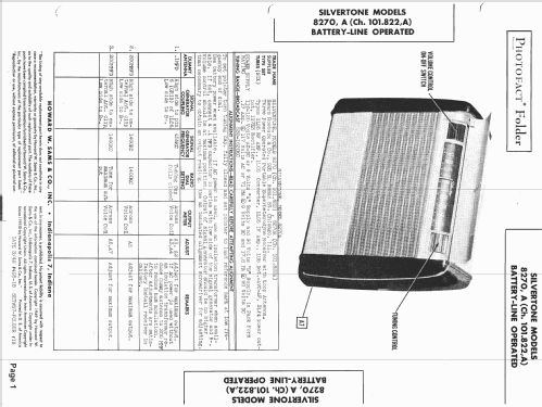 Silvertone 8270A Ch= 101.822A; Sears, Roebuck & Co. (ID = 1509603) Radio