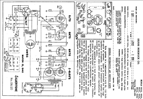 Silvertone 8919 Ch= 138.120; Sears, Roebuck & Co. (ID = 674095) Ampl/Mixer