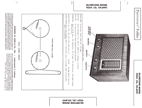 Silvertone 9054 Ch= 101.849; Sears, Roebuck & Co. (ID = 1282848) Radio