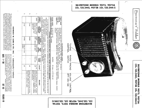 Silvertone 9073 Ch= 135.244; Sears, Roebuck & Co. (ID = 1568095) Radio