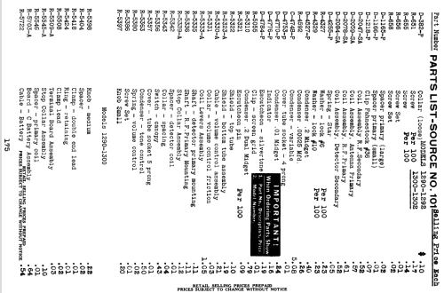 Silvertone 'A' Battery Order= 57FM 1290C or 1291C; Sears, Roebuck & Co. (ID = 1274664) Radio