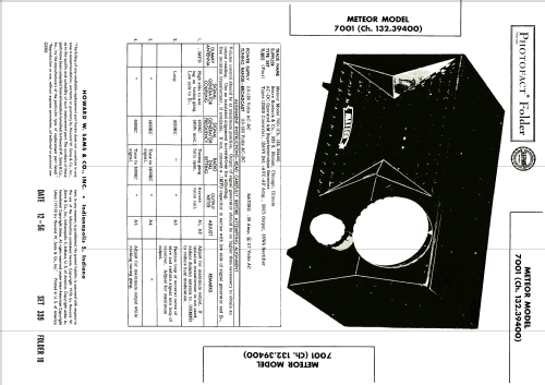 Silvertone Meteor 7001 Ch= 132.39400; Sears, Roebuck & Co. (ID = 2016250) Radio