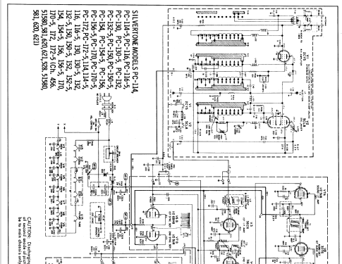 Silvertone PC-130,-5, PC-132,-5 Ch= 456.51620 to 456.51627; Sears, Roebuck & Co. (ID = 617373) Television