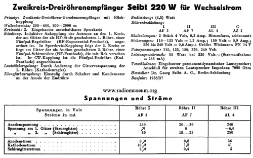 220W; Seibt, Dr. Georg (ID = 39445) Radio