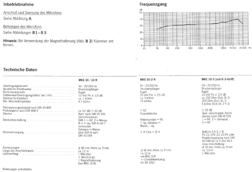 Ansteck-Mikrofon MKE10; Sennheiser (ID = 1085791) Microphone/PU