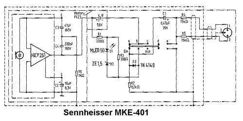 Condenser Microphone MKE-401; Sennheiser (ID = 1817180) Microphone/PU