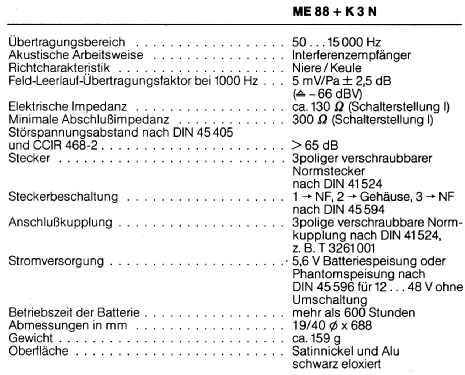 Electret-Kondensator-Mikrofonteil ME88; Sennheiser (ID = 1498241) Microphone/PU