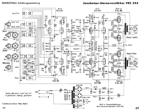 Stereo-Verstärker VKS-254; Sennheiser (ID = 1826794) Ampl/Mixer