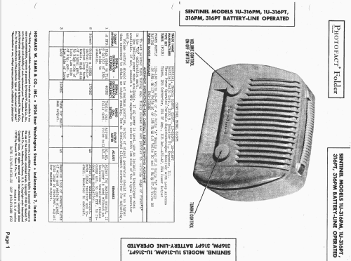 1U-316 PT ; Sentinel Radio Corp. (ID = 1417657) Radio