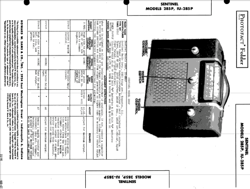 285-P or 285-PR ; Sentinel Radio Corp. (ID = 508183) Radio