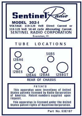 302-I ; Sentinel Radio Corp. (ID = 3030100) Radio