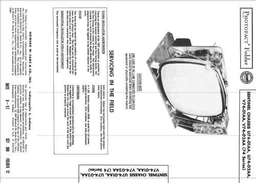 Ch= U74-01AA; Sentinel Radio Corp. (ID = 2422074) Television