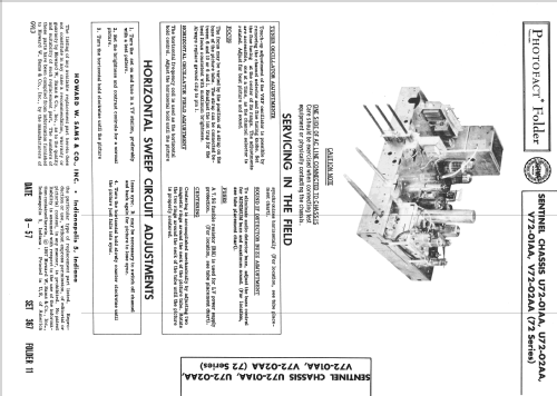 Ch= V72-01AA ; Sentinel Radio Corp. (ID = 2418811) Television