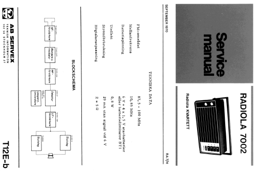 Radiola Kvartett 7002; SR, Svenska (ID = 1914470) Radio