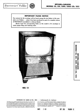 53 Ch= 152; Setchell Carlson, (ID = 3181205) Télévision