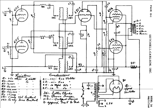 Amplifier 14 ; Setchell Carlson, (ID = 411501) Ampl/Mixer