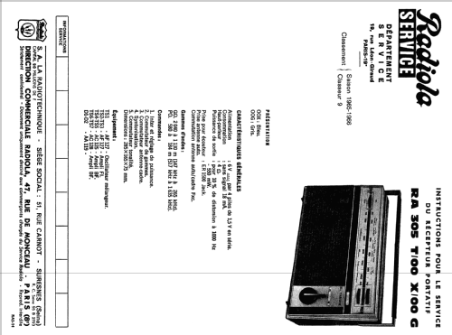 RA305T /00G /00X; Radiola marque (ID = 2004603) Radio