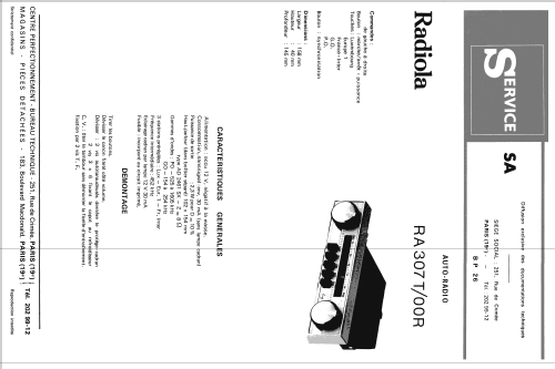 RA307T /00R; Radiola marque (ID = 1877467) Car Radio