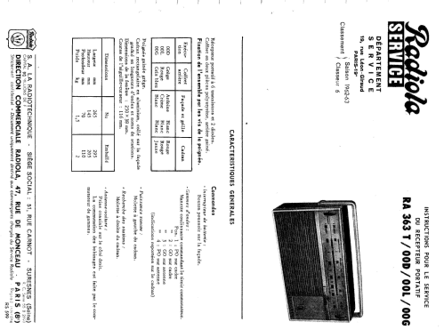 RA363T /00D /00G /00L; Radiola marque (ID = 1845450) Radio