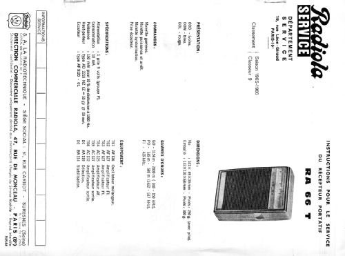 RA-66T/00; Radiola marque (ID = 1811153) Radio