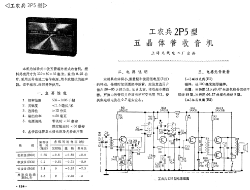 Gongnongbing 工农兵 2P5; Shanghai No.2 上海无线电 (ID = 773874) Radio