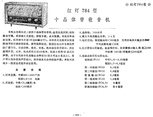 Hongdeng 红灯 784 - 10 Transistor 2 Band; Shanghai No.2 上海无线电 (ID = 823284) Radio