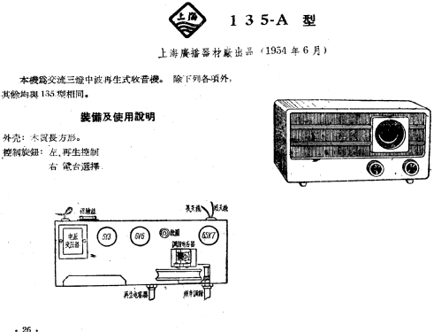 Shanghai 上海 135-A; Shanghai 上海无线电... (ID = 780645) Radio