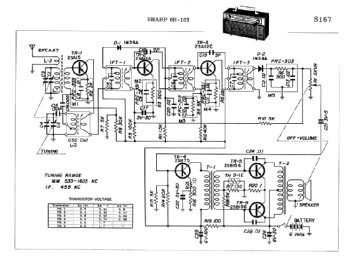 6- Transistor 6H-103; Sharp; Osaka (ID = 1684756) Radio