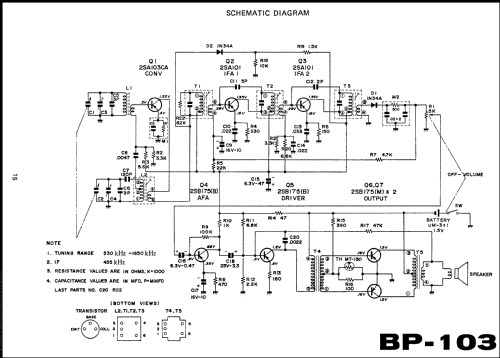 7 Transistor Micro Radio BP-103; Sharp; Osaka (ID = 630073) Radio