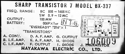 BX-337; Sharp; Osaka (ID = 2556947) Radio