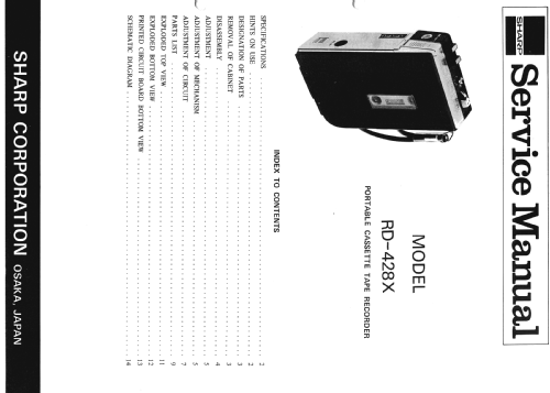 Cassetten Recorder RD-428X; Sharp; Osaka (ID = 1250186) Sonido-V