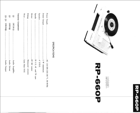Portable Record Player RP-660P; Sharp; Osaka (ID = 1265166) Reg-Riprod