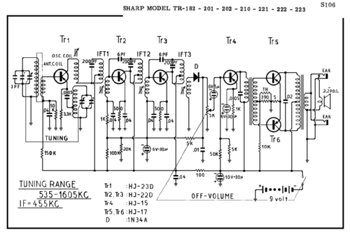 Transistor 6 TR-201; Sharp; Osaka (ID = 2802245) Radio